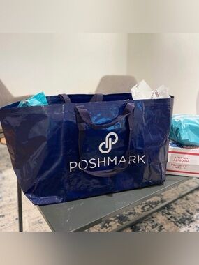 Poshmark Branded Navy Reusable Tote Bag